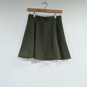 *3/$10* BNWT H&M Textured Skater Skirt Olive Green Size Small